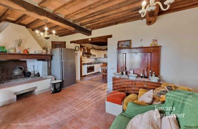 Landhus købe Gaiole in Chianti, Toscana, RIF 3041 Wohnbereich mit Kamin