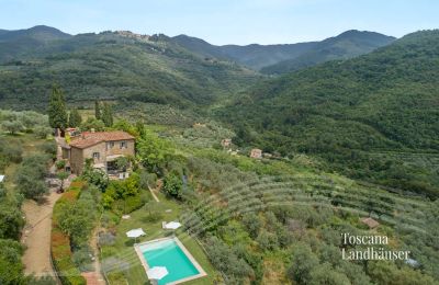 Lantgård till salu Loro Ciuffenna, Toscana, RIF 3098 BLick auf Anwesen und Umgebung