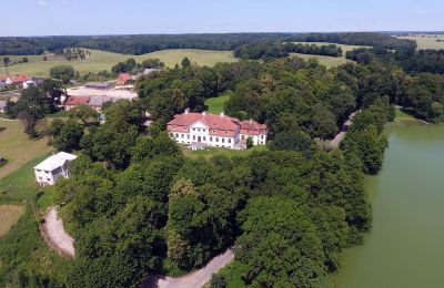 Herregård til salgs Jaśkowo, Dwór w Jaśkowie, województwo warmińsko-mazurskie, Dronefoto