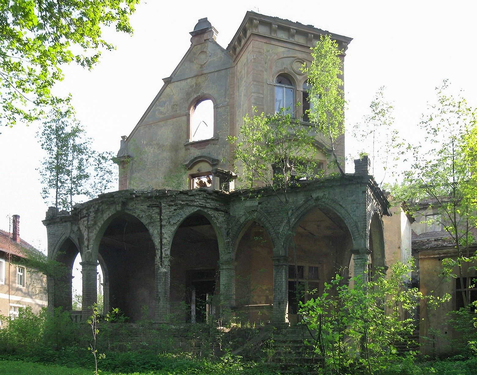 Billeder Polish-German border: Historical plot with ruined manor